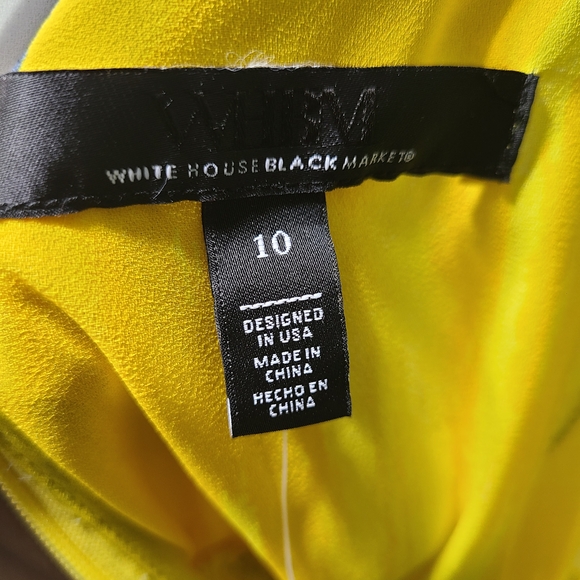 NWT - White House Black Market Yellow and Green Maxi Dress - Picture 3 of 4